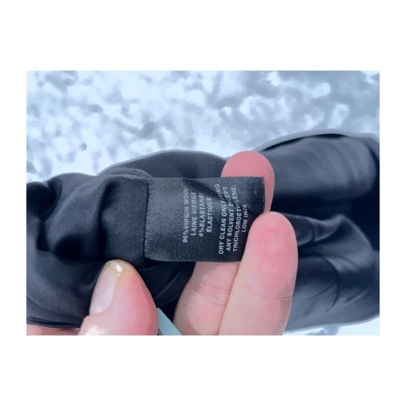 Lafayette 148 Black Pencil Skirt A-Line Virgin Wool Double Pleat Hem Business 12 - Picture 9 of 10